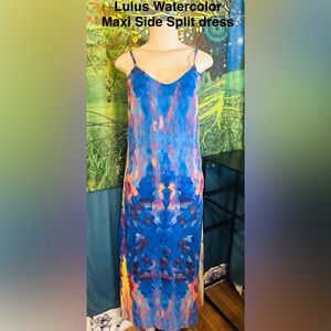 Lulu's Vibrant Watercolor Maxi Dress